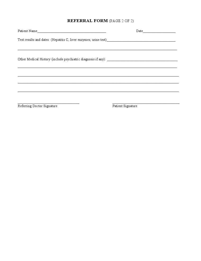 Medical Referral Form | Templates Free Printable Pertaining To Referral Certificate Template