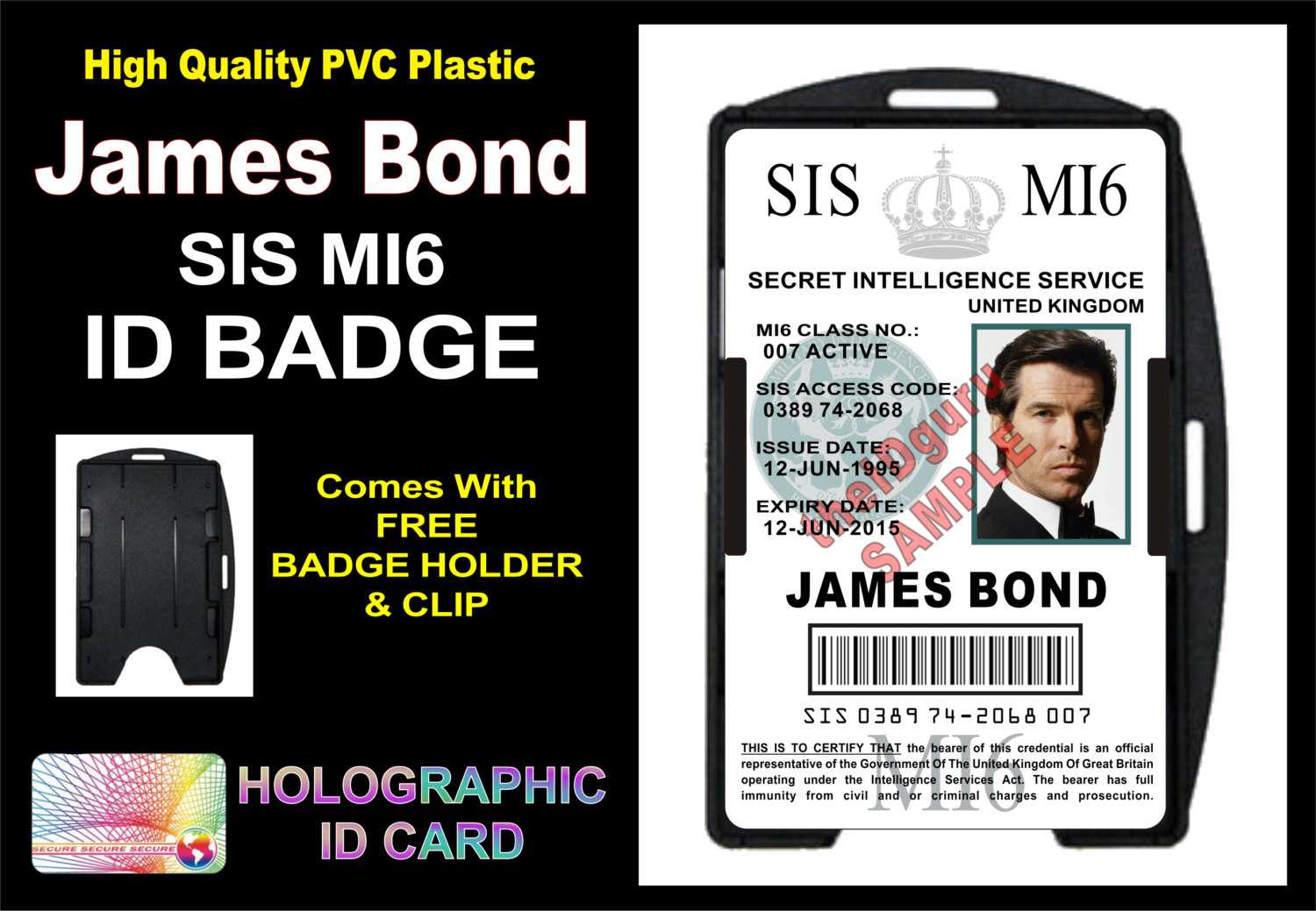 Mi6 Id Card Template ] – James Bond 007 Mi5 Id Badge Card Gt With Mi6 Id Card Template