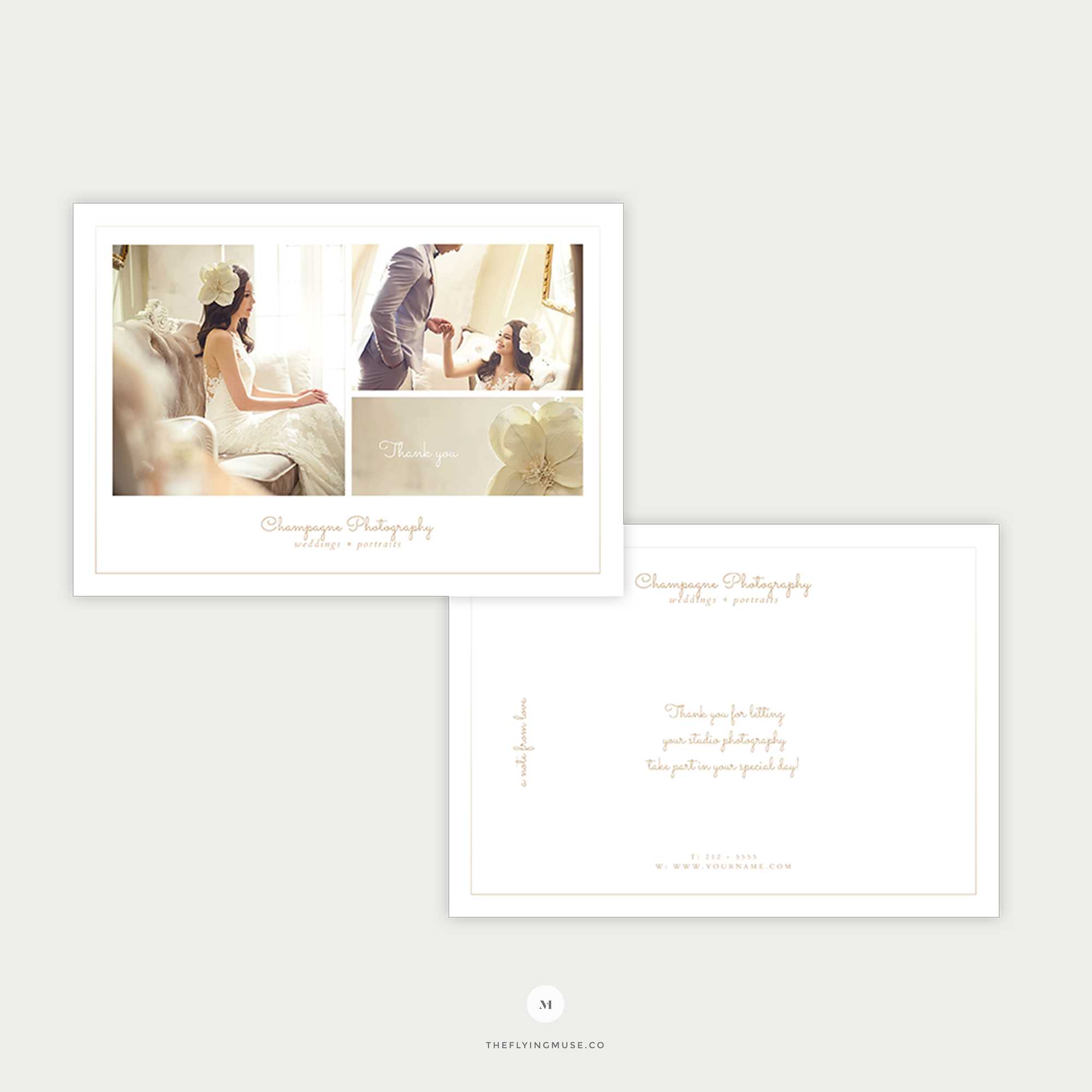 Minimal Wedding Photography Thank You Card Template | The Inside Template For Wedding Thank You Cards