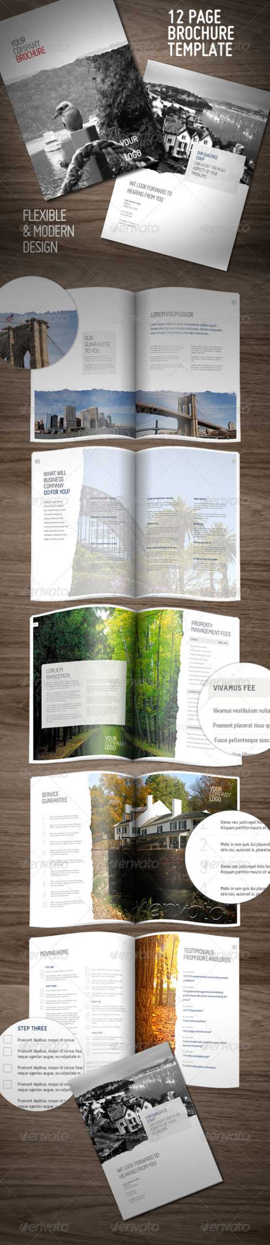Minimalist Corporate Brochure Templates From Graphicriver Within 12 Page Brochure Template