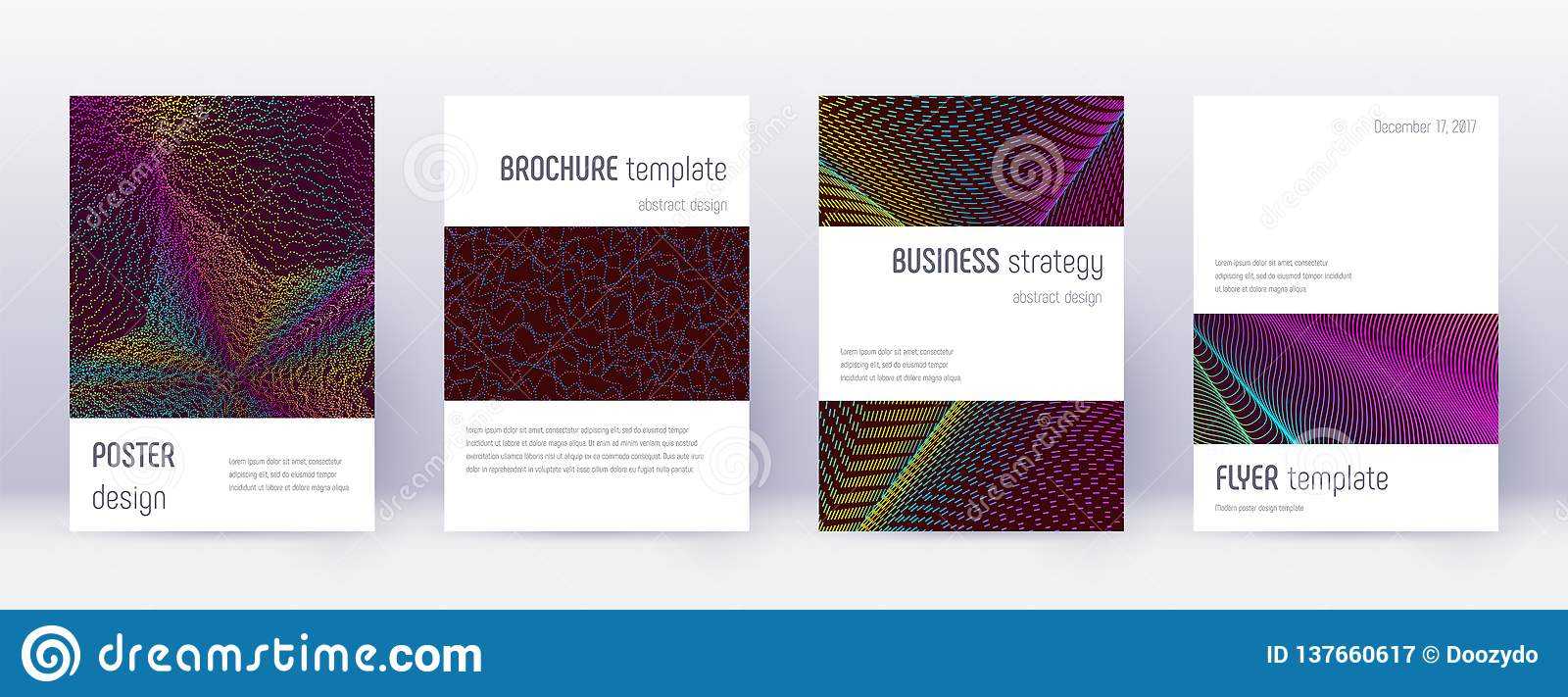 Minimalistic Brochure Design Template Set. Rainbow Stock Intended For Wine Brochure Template