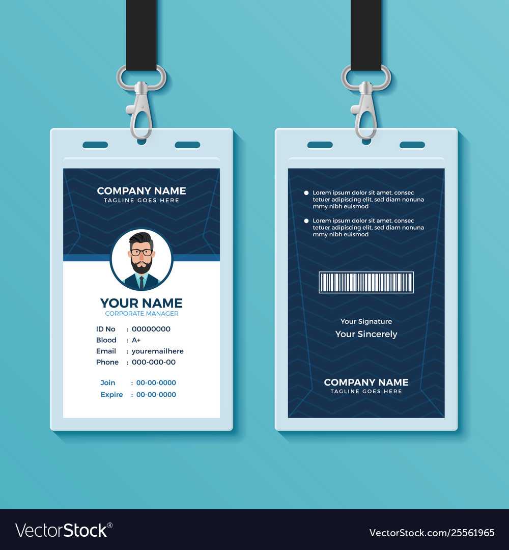 Modern And Clean Id Card Design Template Regarding Company Id Card Design Template
