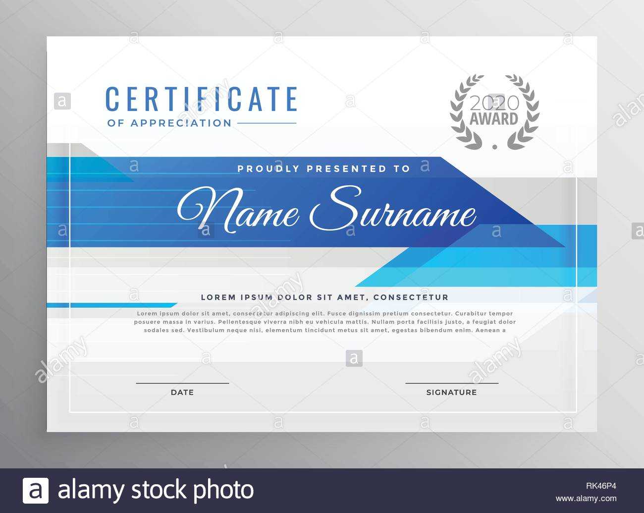Modern Blue Horizontal Diploma Certificate Template Stock Intended For Hockey Certificate Templates