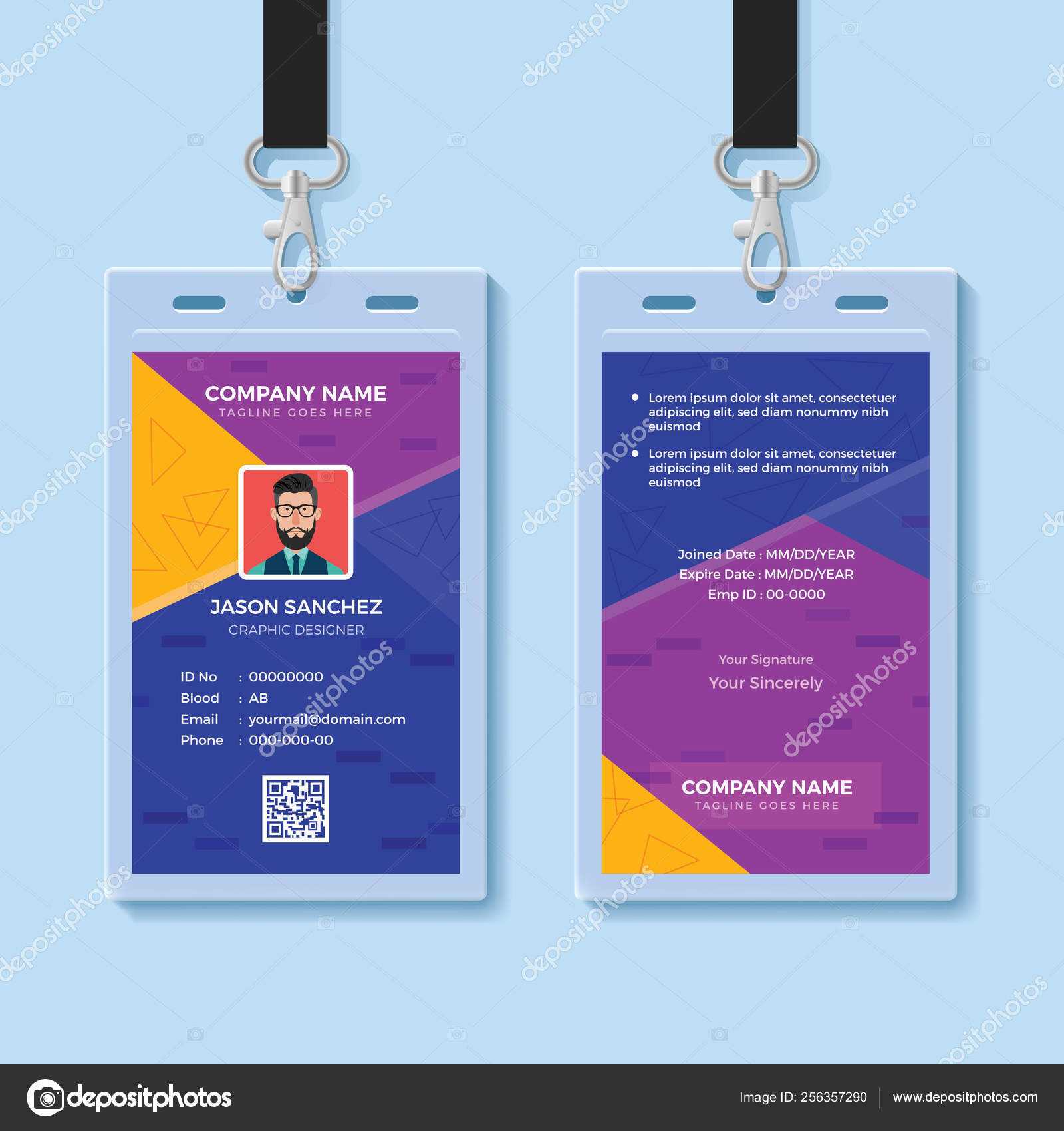 Modern Creative Id Card Design Template — Stock Vector Pertaining To Company Id Card Design Template