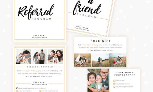 Modern Hand Lettering Referral Card Set - Strawberry Kit regarding Photography Referral Card Templates