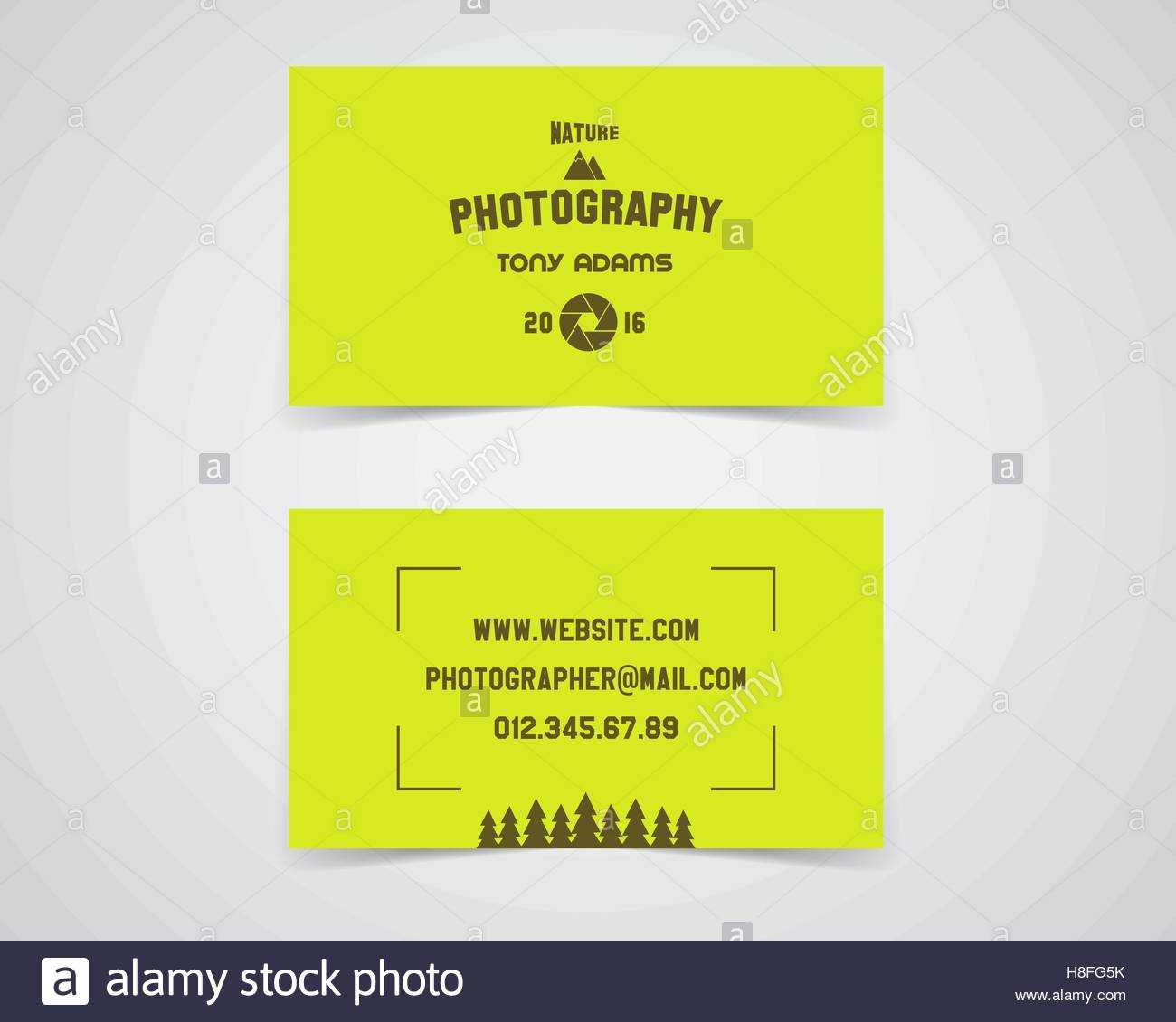 Modern Light Business Card Template For Nature Photography Within Photographer Id Card Template