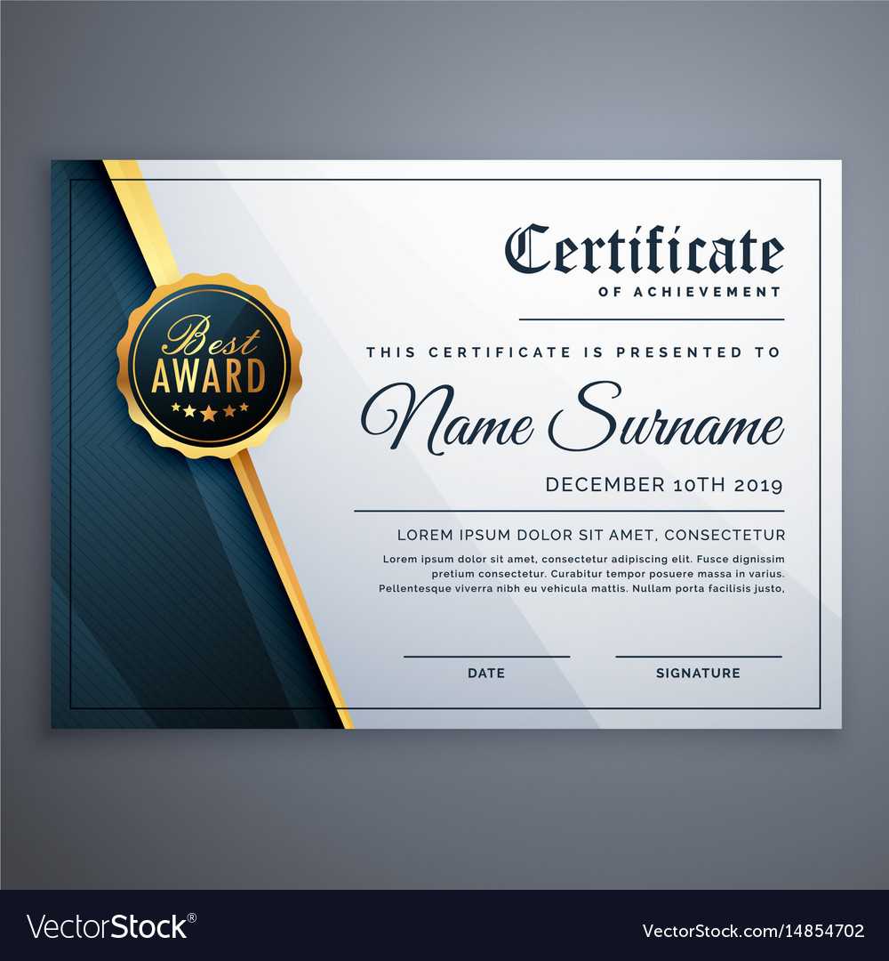Modern Premium Certificate Award Design Template For Award Certificate Design Template