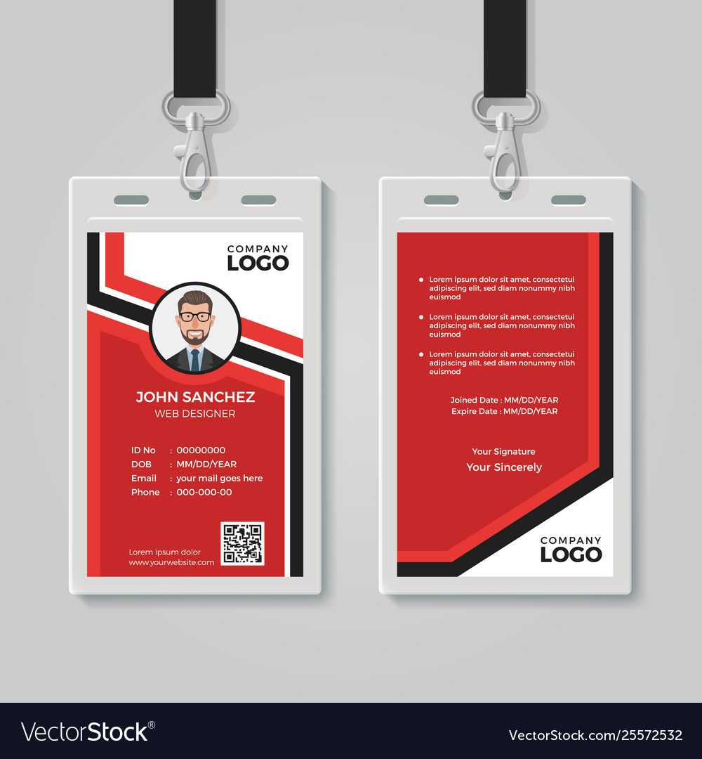 Modern Red Id Card Template Pertaining To Sample Of Id Card Template