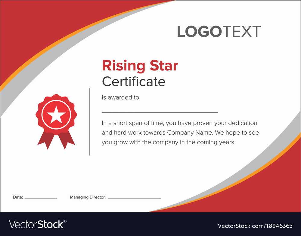 Modern Red Rising Star Certificate Regarding Star Performer Certificate Templates