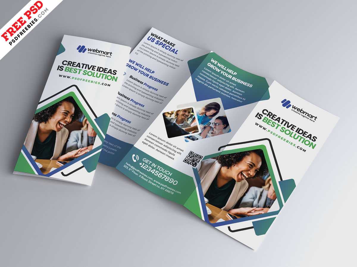 Modern Tri Fold Brochure Design Psdpsd Freebies On Dribbble Regarding 3 