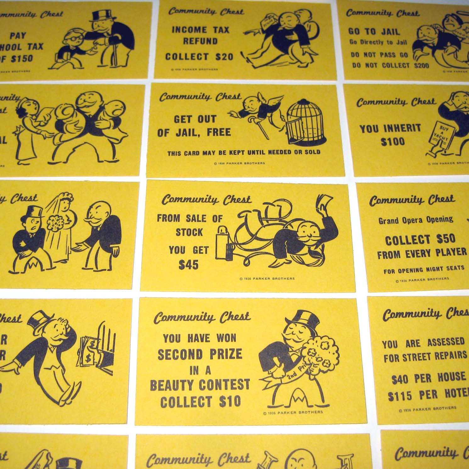 monopoly chance cards sayings