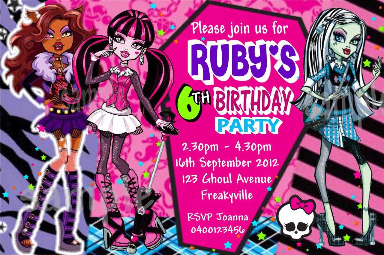 Monster High Birthday Card Template ] - Monster High Niece Inside Monster High Birthday Card Template