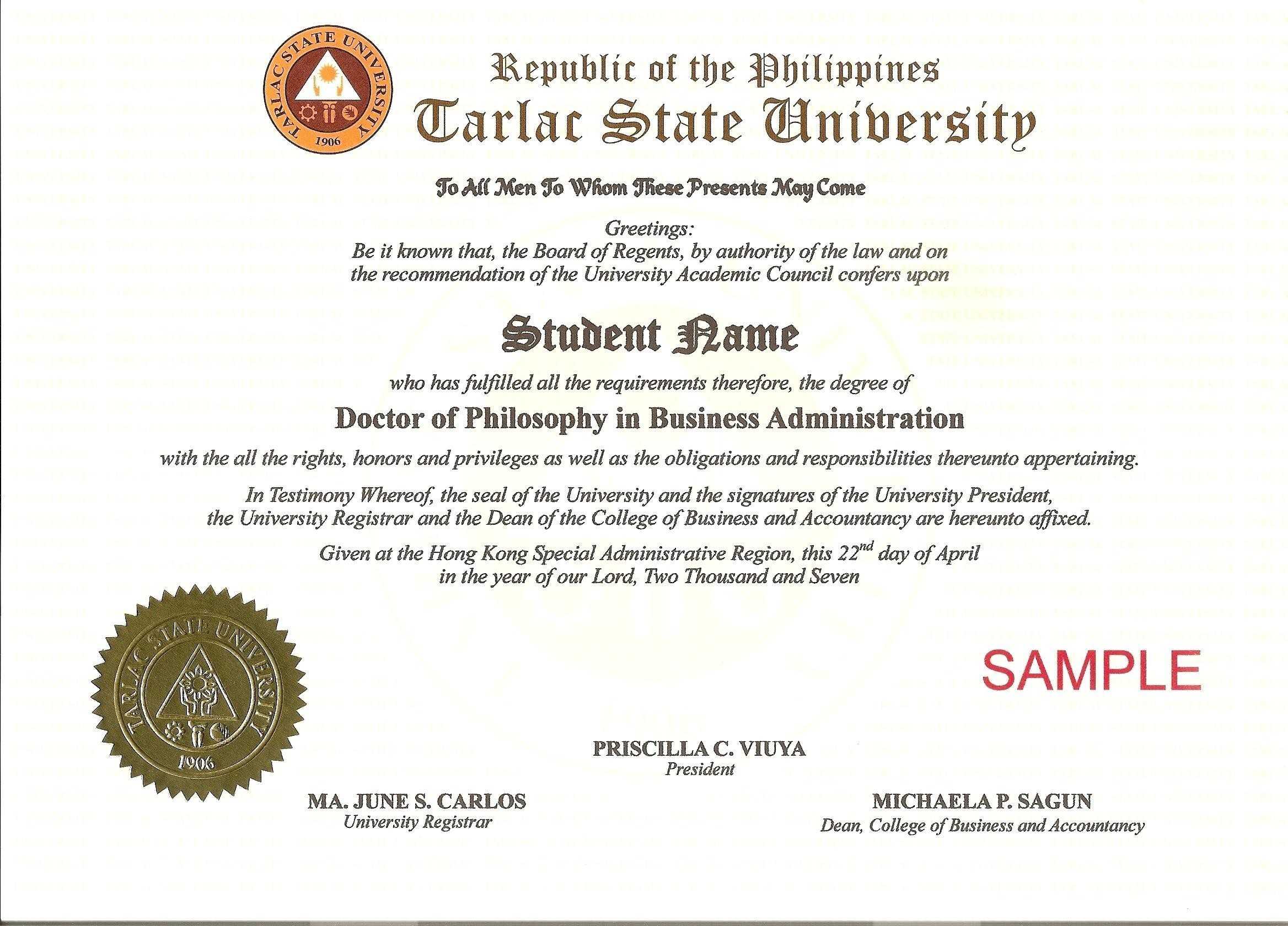 Most Valuable Phd Certificates For Download 123Certificate Throughout Doctorate Certificate Template
