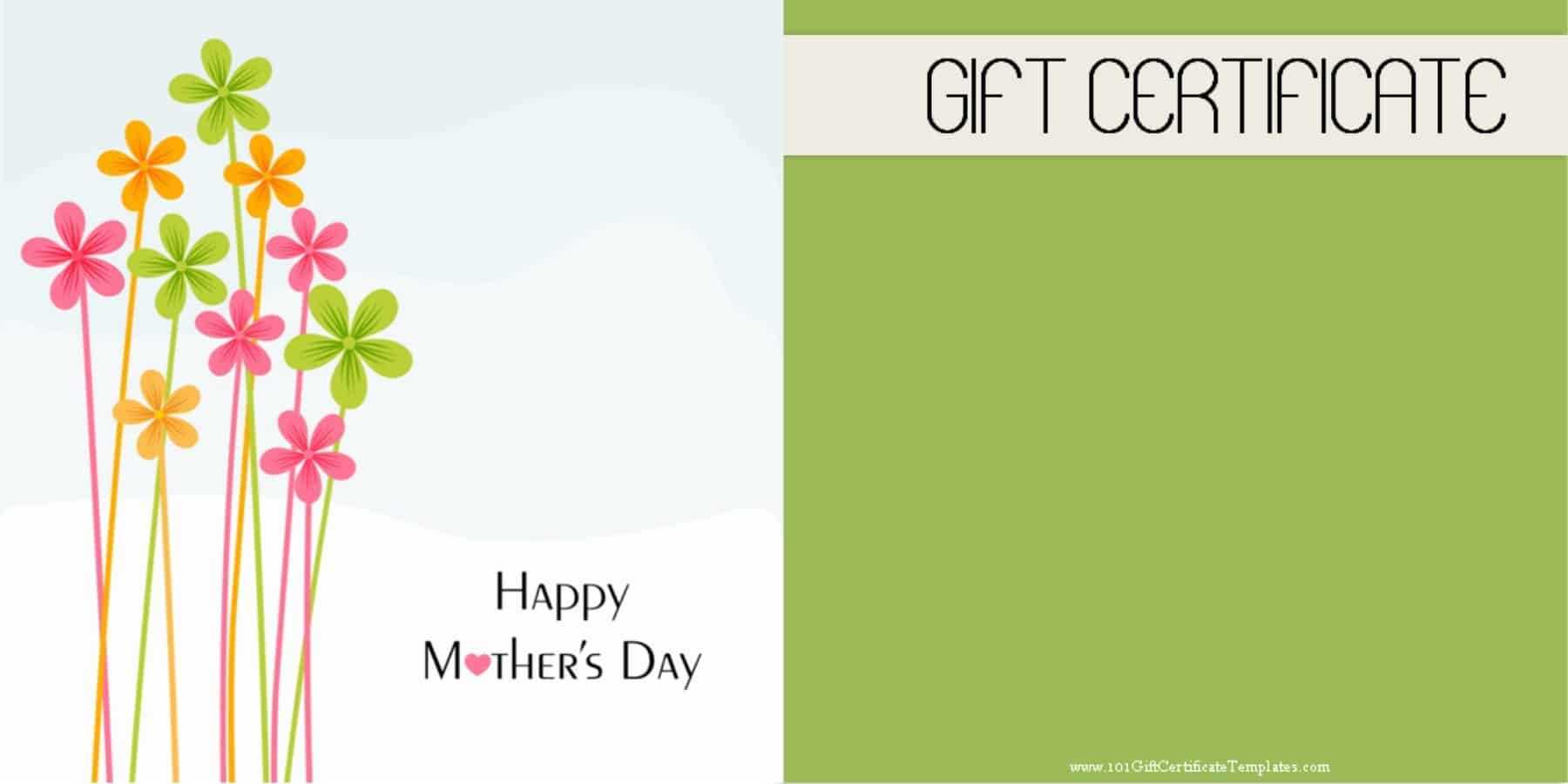 Mother's Day Gift Certificate Templates With Spa Day Gift Certificate Template