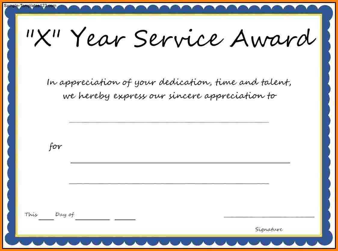 Multi Year Service Award Certificate Template Within Certificate Of Service Template Free
