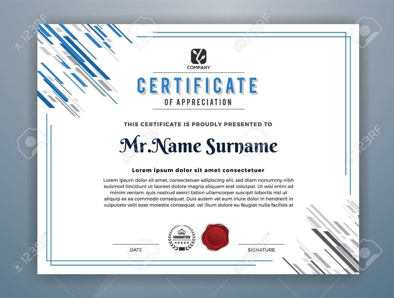 Multipurpose Modern Professional Certificate Template Design.. For Design A Certificate Template