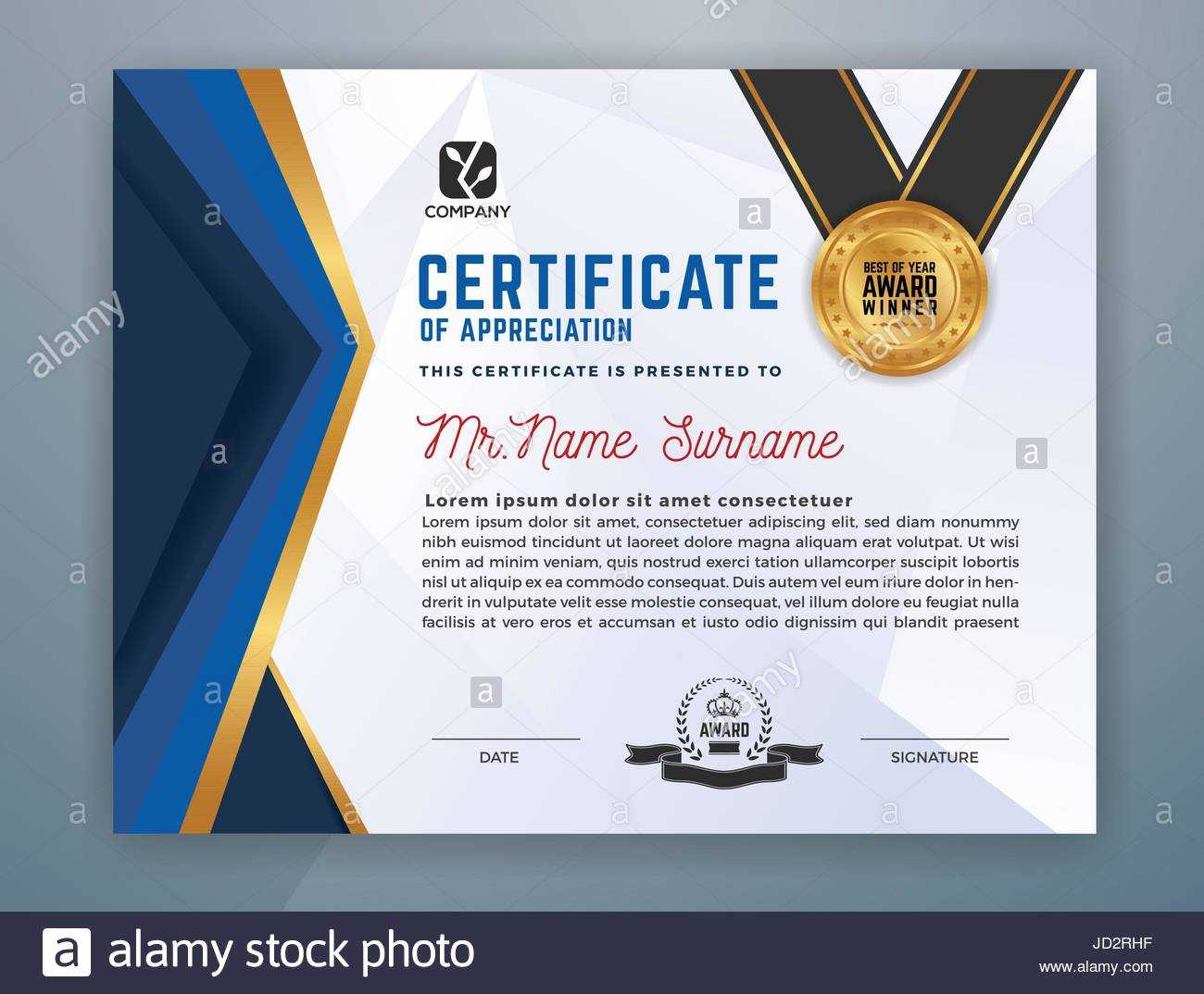 Multipurpose Modern Professional Certificate Template Design Within Design A Certificate Template