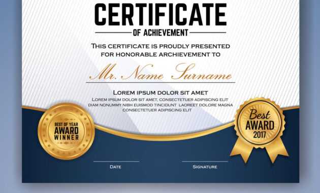 Multipurpose Professional Certificate Template for Professional Award Certificate Template
