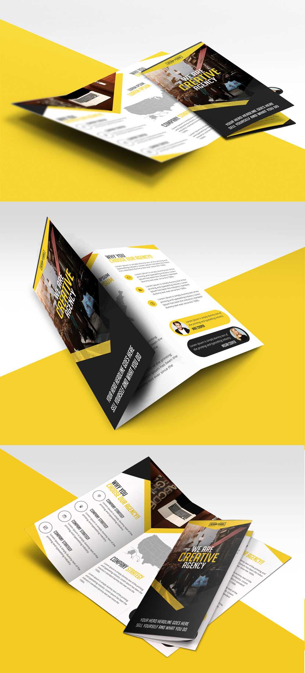 Multipurpose Trifold Business Brochure Free Psd Template Pertaining To Free Tri Fold Business Brochure Templates