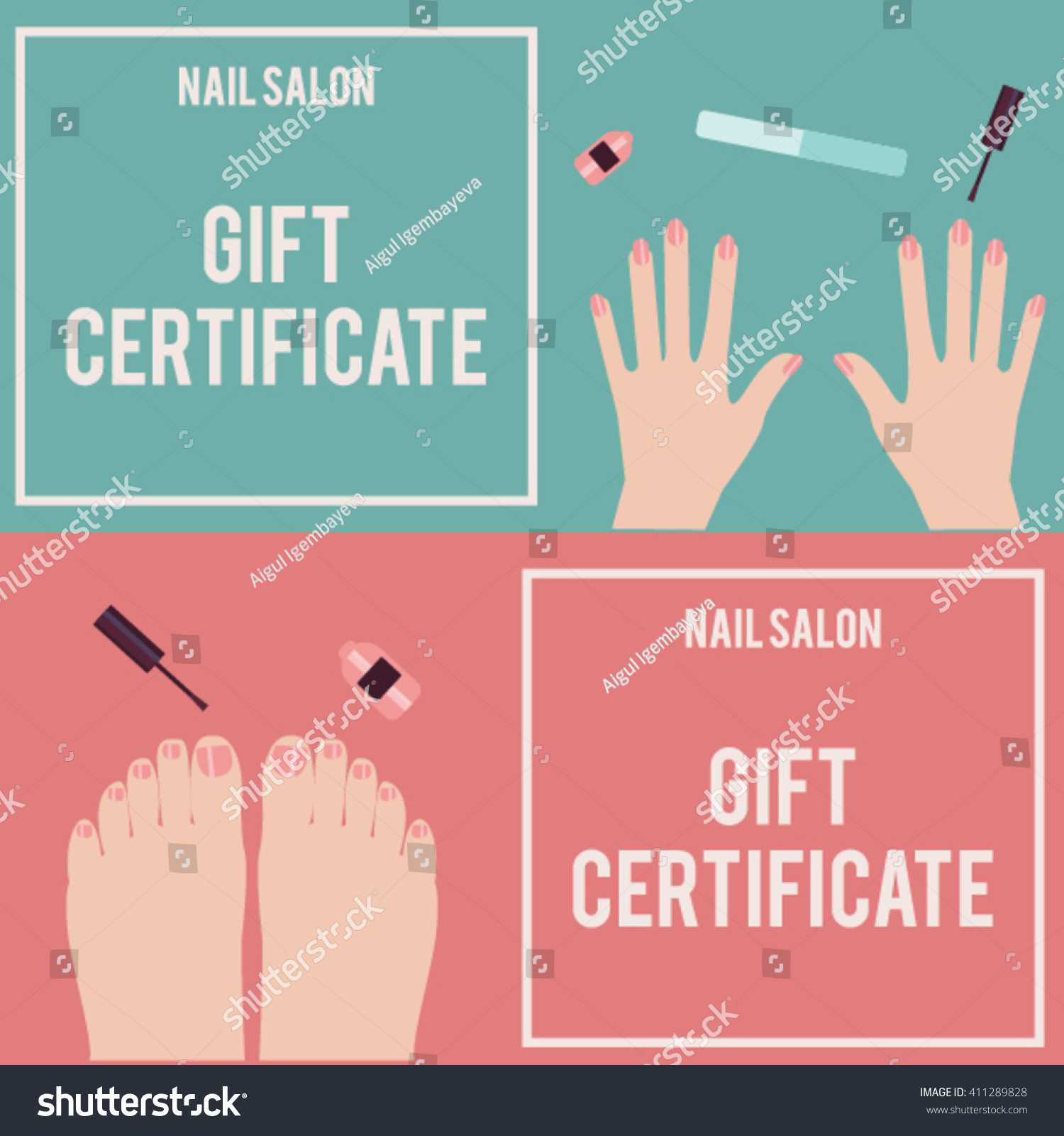 Nail Salon Gift Certificate Gift Certificate Stock Vector For Nail Gift Certificate Template Free