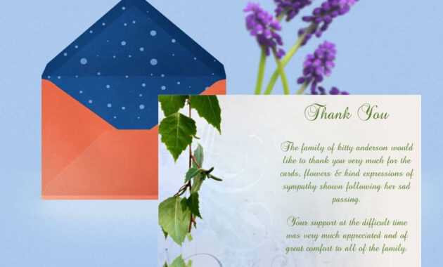 Natural Thank You Card Template throughout Sympathy Thank You Card Template