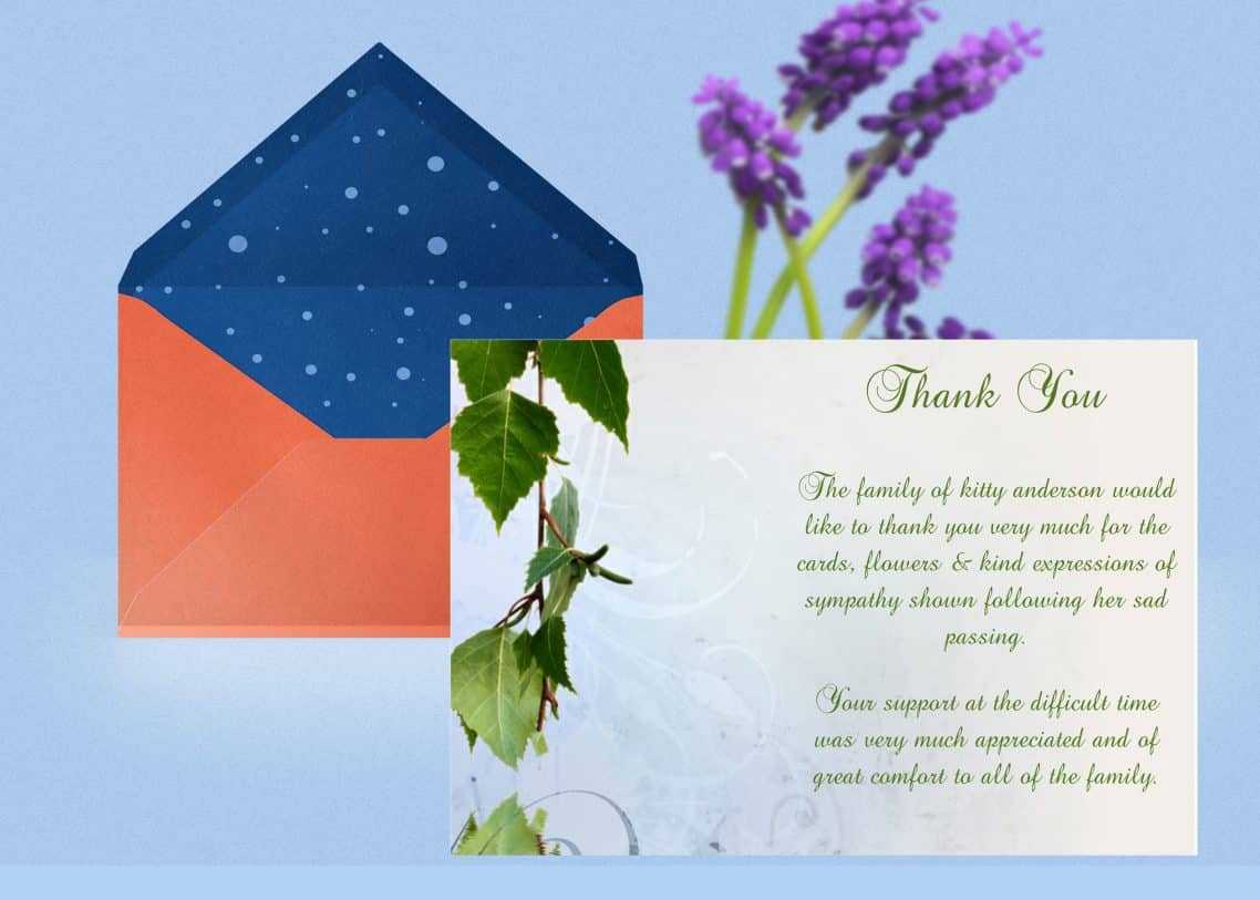 Natural Thank You Card Template Throughout Sympathy Thank You Card Template