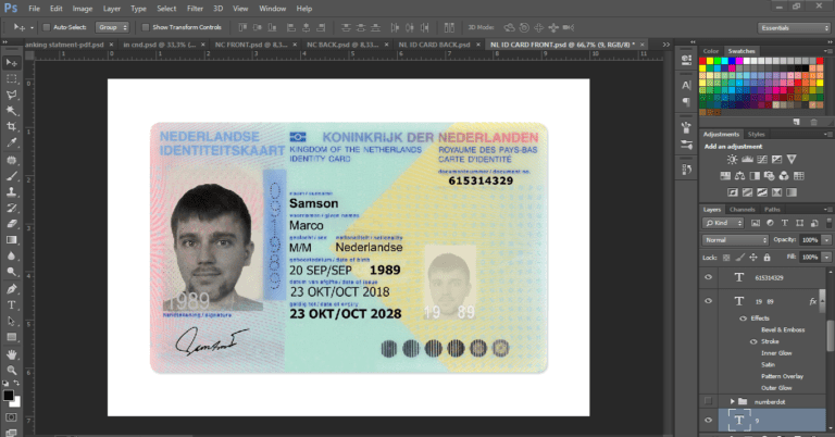 Netherland(Dutch) Id Card Template Psd – Psd Template Usa Pertaining To ...