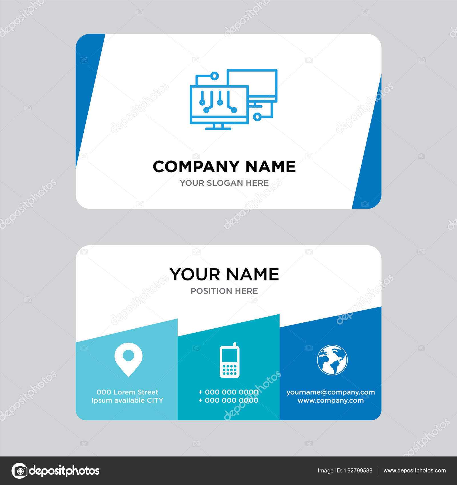 Network Business Card Design Template — Stock Vector Pertaining To Networking Card Template