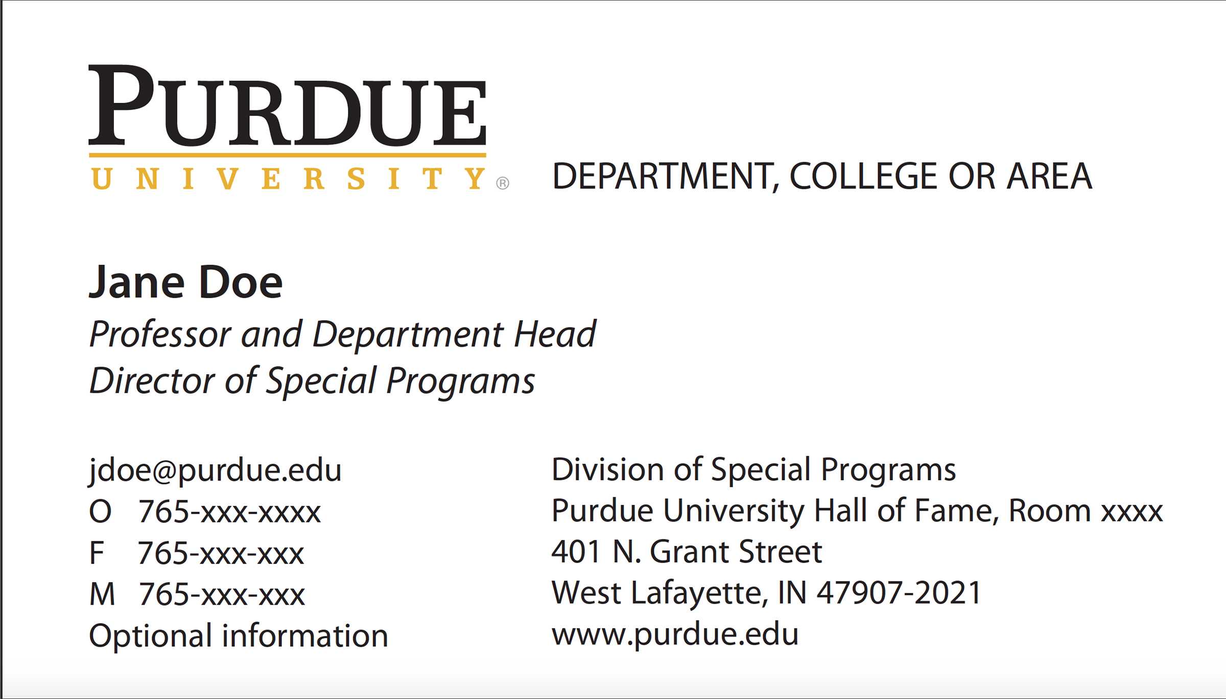 New Business Card Template Now Online – Purdue University News With Regard To Graduate Student Business Cards Template