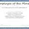 New Free 222 Employee Month Award Template Certificate Pdf Doc With Employee Of The Month Certificate Template With Picture