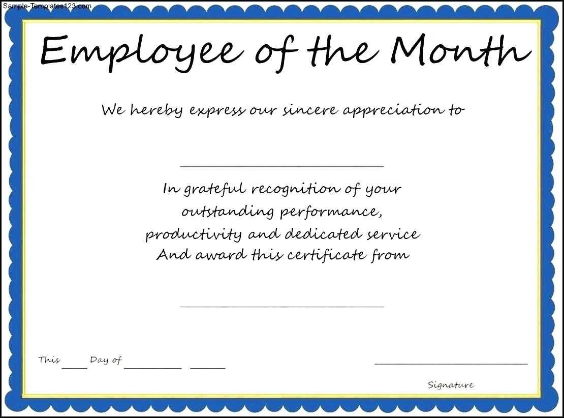 New Free 222 Employee Month Award Template Certificate Pdf Doc With Employee Of The Month Certificate Template With Picture