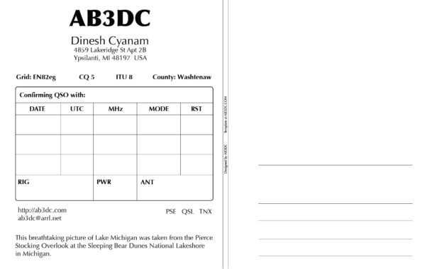 New Qsl Cards Design – Ab3Dc's Ham Radio Blog with regard to Qsl Card Template