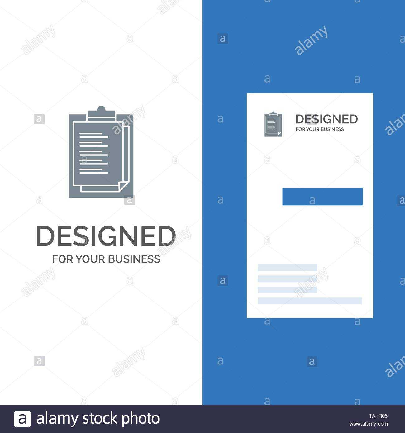 Notepad, Report Card, Result, Presentation Grey Logo Design Within Result Card Template