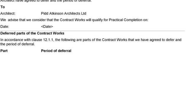 Nzia Standard Construction Contract - Pdf Free Download with Jct Practical Completion Certificate Template