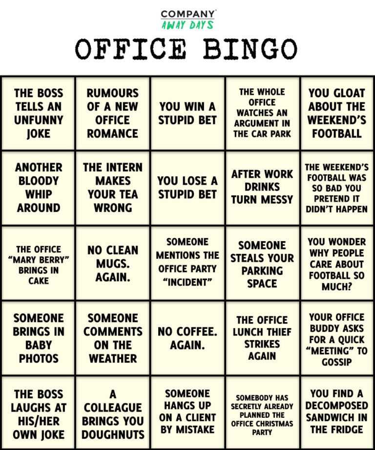 Office Bingo Template – Tunu.redmini.co Inside Blank Bingo Card ...