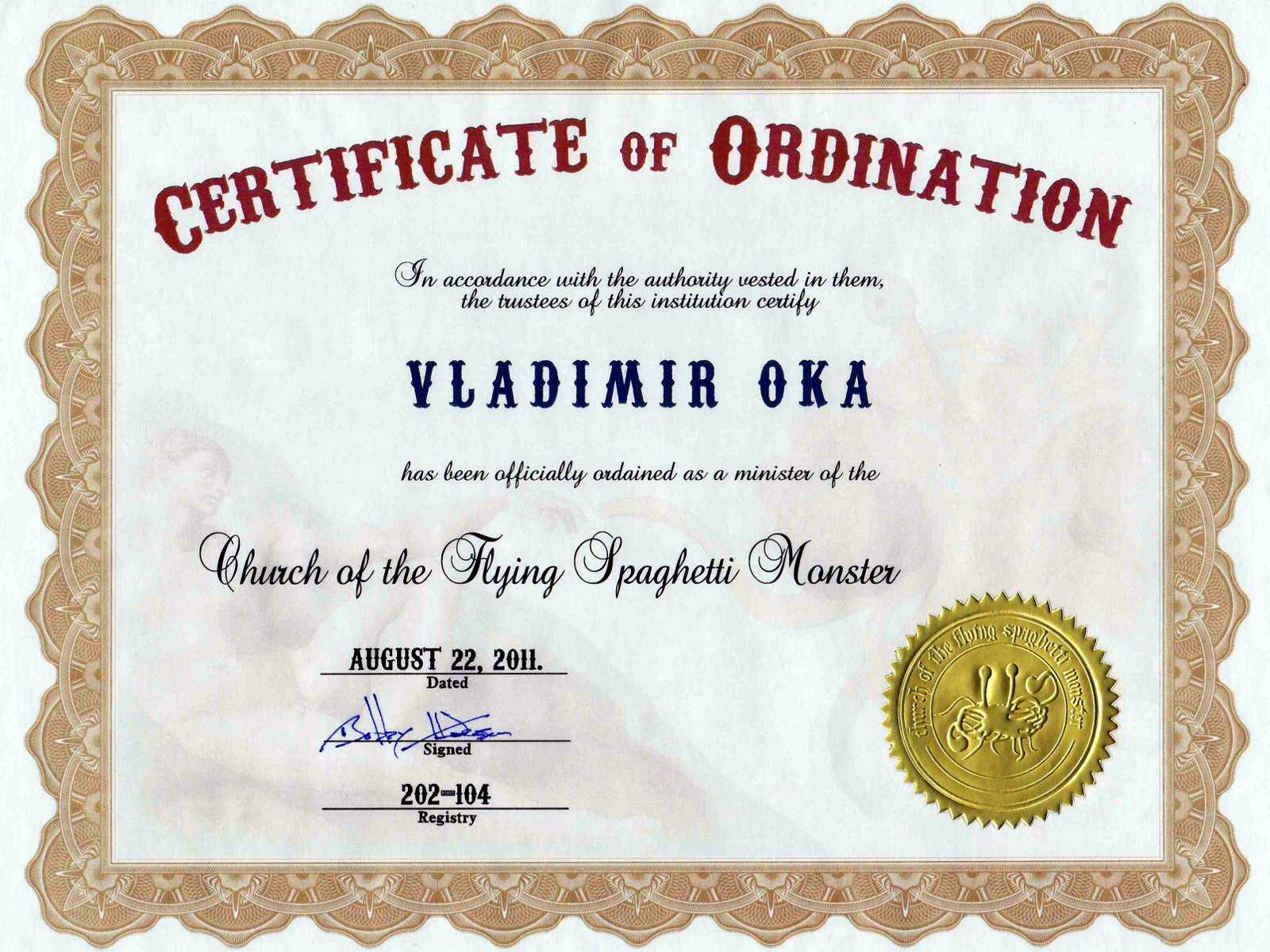 Ordination Certificates For Your Church. Religious Regarding Ordination Certificate Template