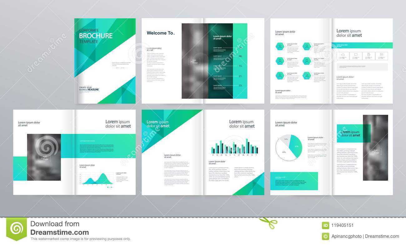 Page Layout For Company Profile, Annual Report, And Brochure With Welcome Brochure Template