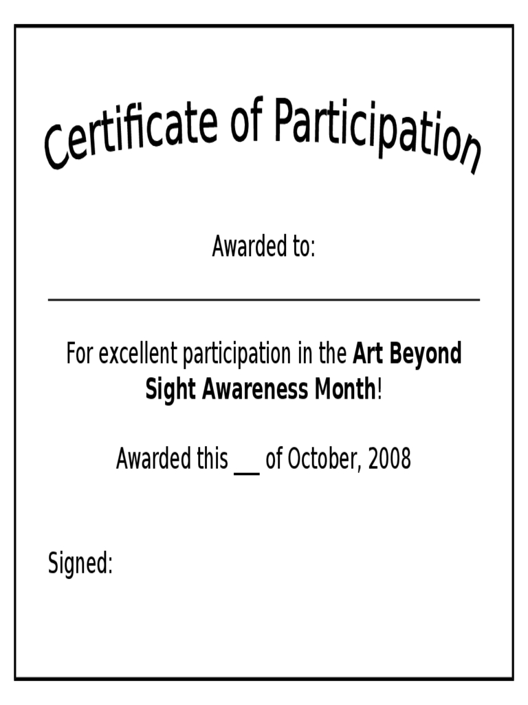 Participation Certificate – 6 Free Templates In Pdf, Word Within Certificate Of Participation Word Template