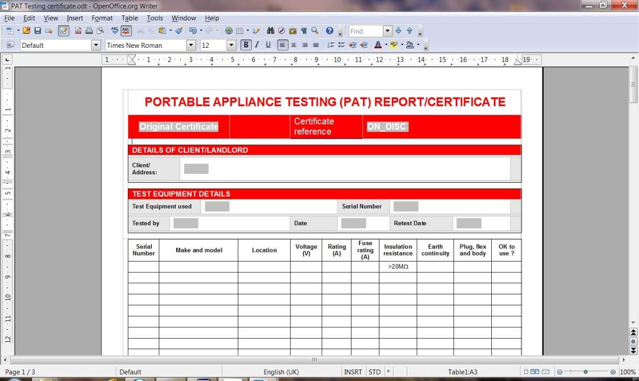 Pat Test Certificates – Manuals & Publications : Mince His Words With Regard To Electrical Installation Test Certificate Template