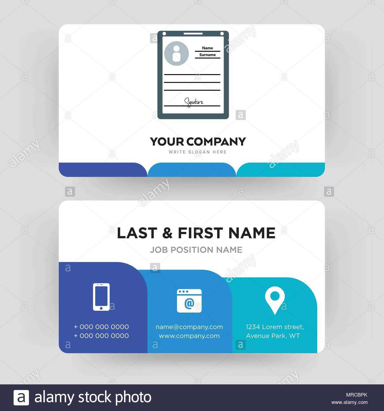 Personal Details, Business Card Design Template, Visiting Within Personal Identification Card Template