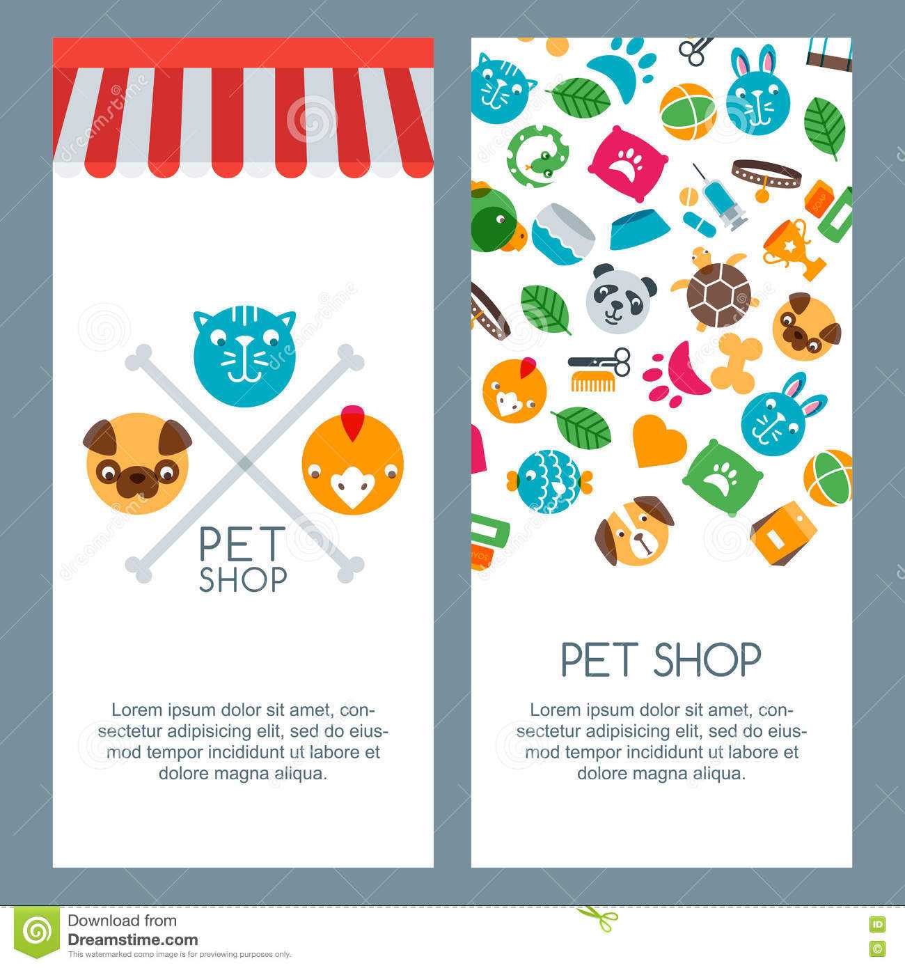 Pet Shop, Zoo Or Veterinary Banner, Poster Or Flyer Template In Zoo Brochure Template