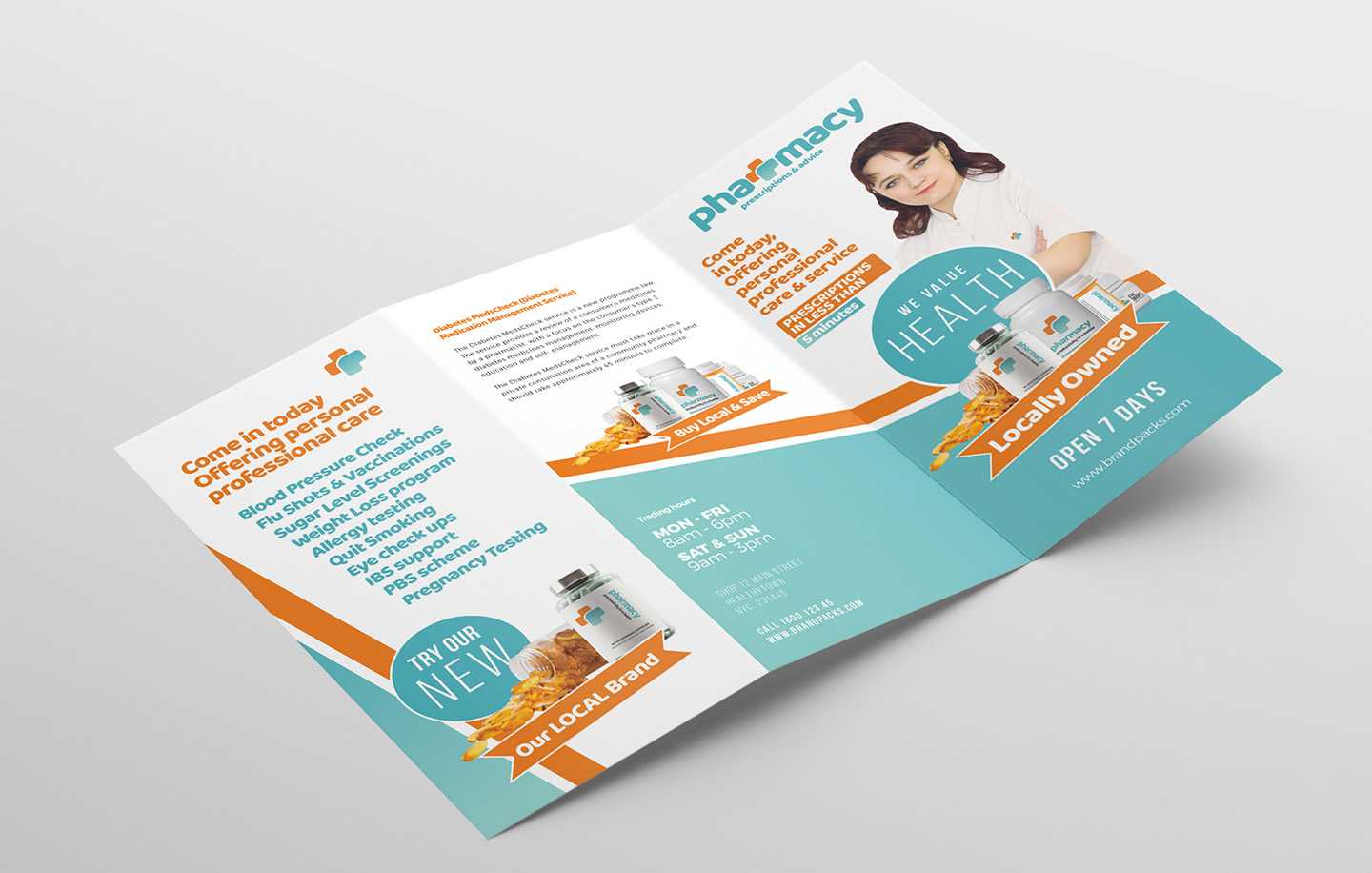 Pharmacy Tri Fold Brochure Template - Psd, Ai & Vector For Pharmacy Brochure Template Free