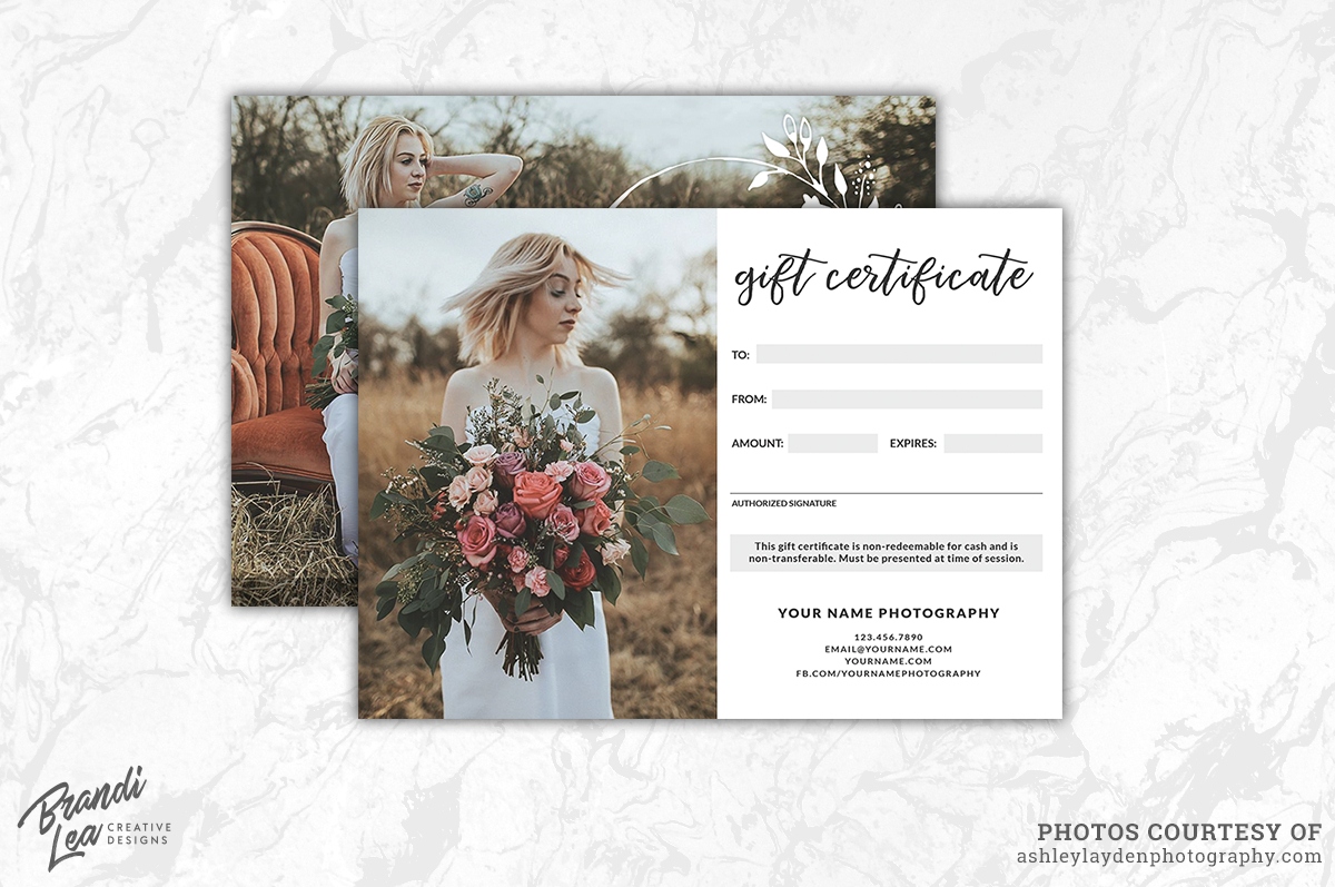 Photographer Gift Certificate Template @me64 Pertaining To Photoshoot Gift Certificate Template