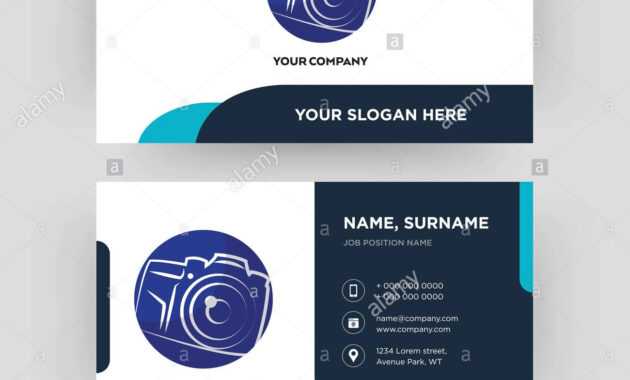 Photography Camera, Business Card Design Template, Visiting for Photographer Id Card Template