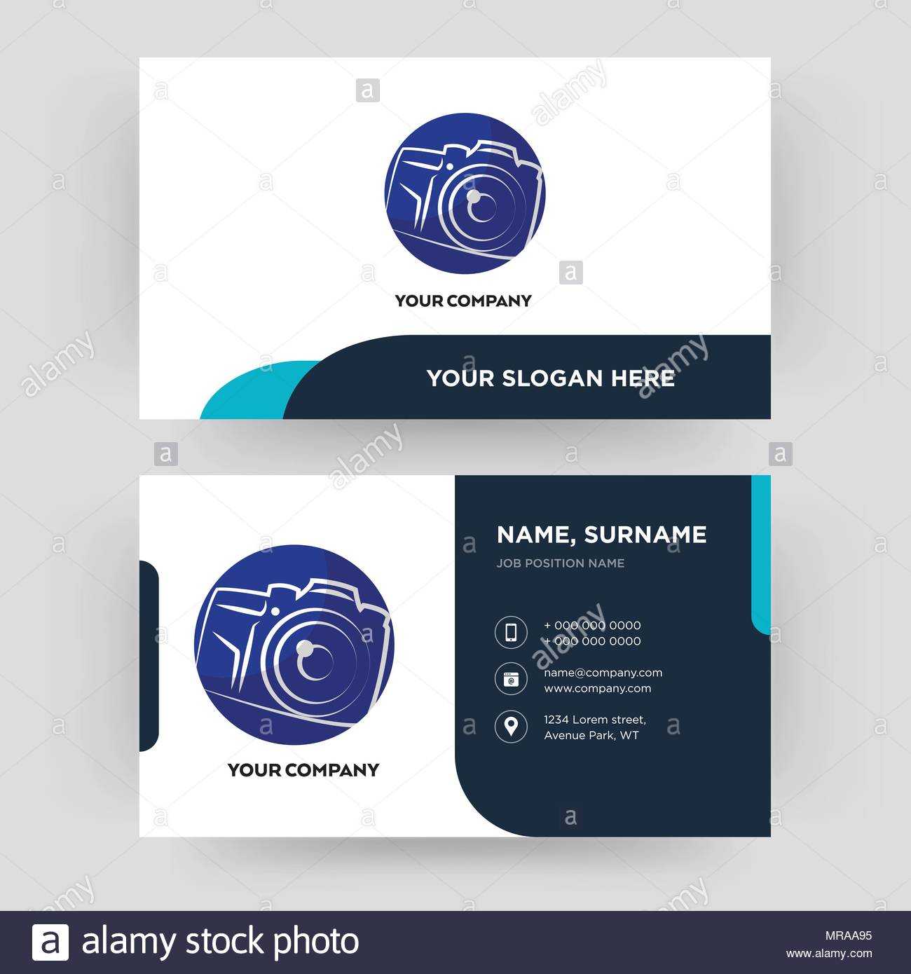Photography Camera, Business Card Design Template, Visiting For Photographer Id Card Template
