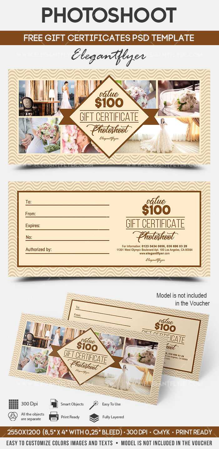 Photoshoot - Free Gift Certificate Psd Template On Behance Within Photoshoot Gift Certificate Template