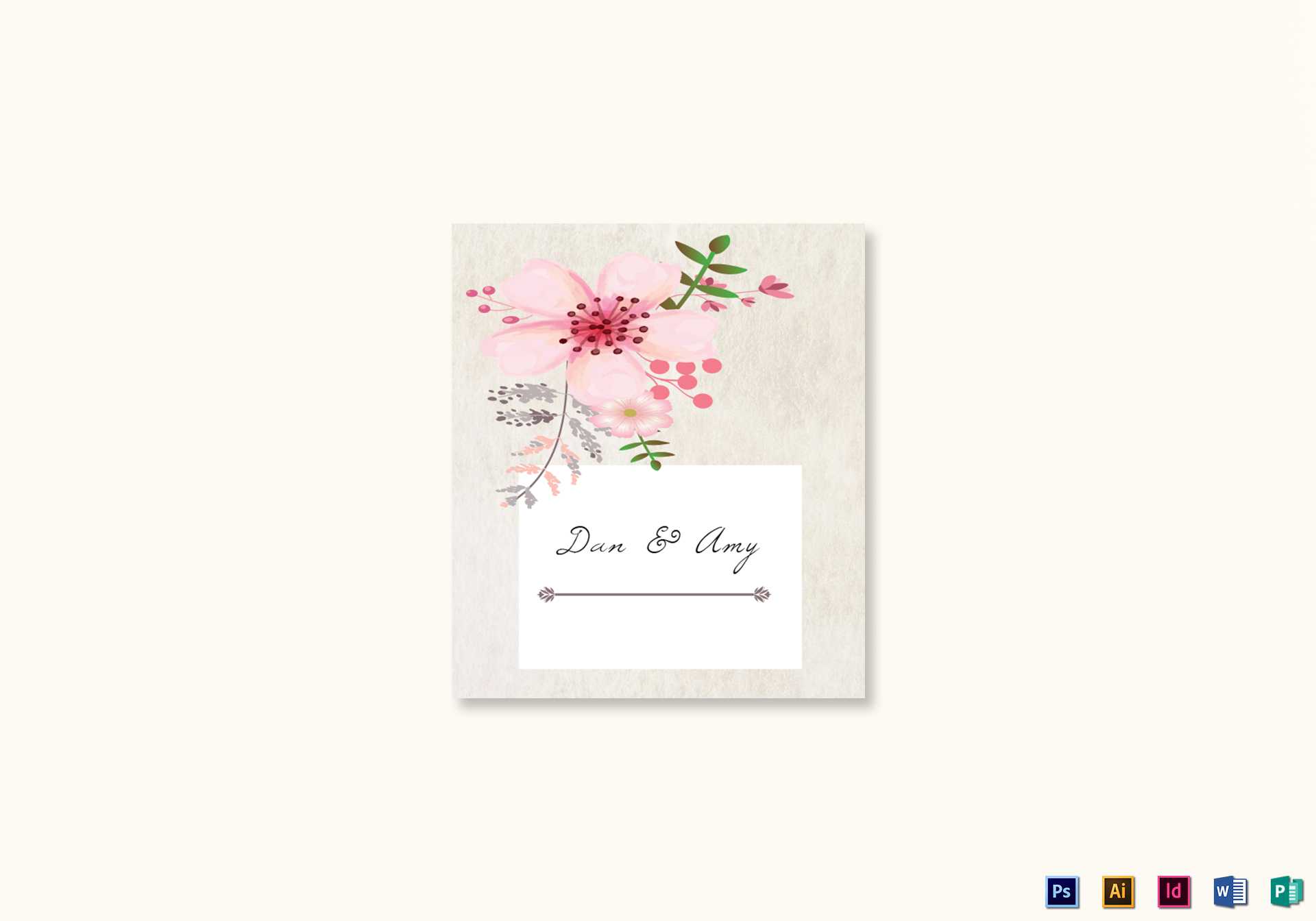 Pink Floral Wedding Place Card Template Throughout Ms Word Place Card Template