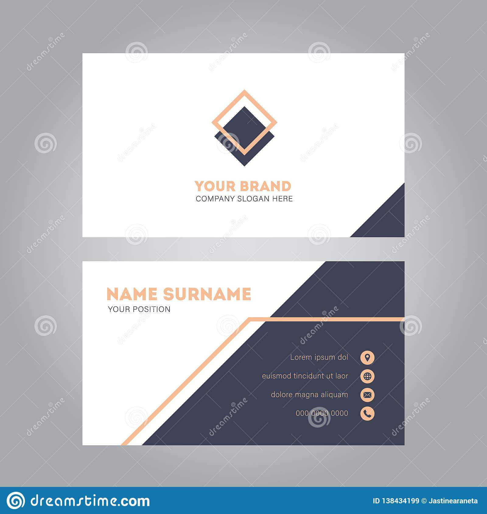 Pink Modern Business Card Design Template Stock Vector Pertaining To Modern Business Card Design Templates
