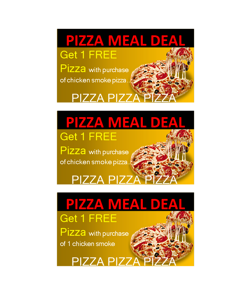 Pizza Or Meal Delivery Coupon | Templates At Within Pizza Gift Certificate Template