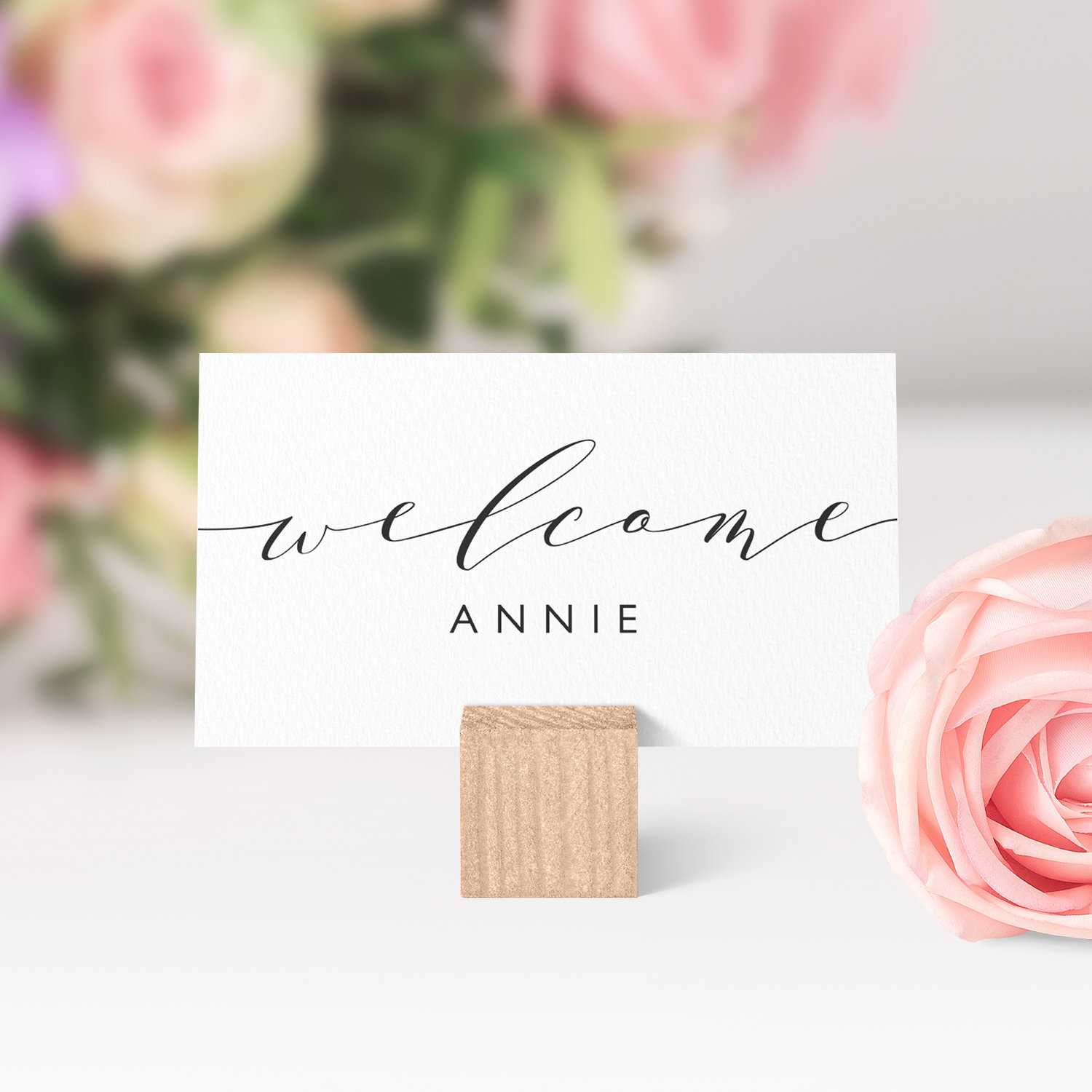 Place Cards Printable Template, Flat And Folded Welcome In Ms Word Place Card Template